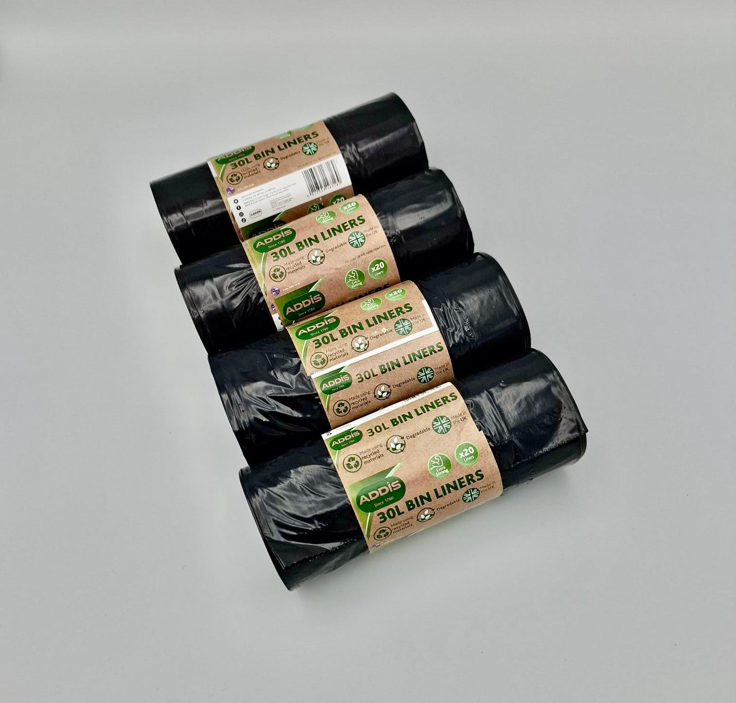 Hoge smalle afvalzak 30L pakket van 4 rollen = 80 zakken Vuilniszak 30L hoog en smal