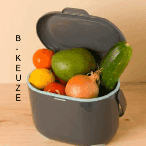B Keuze - Compost Caddy GFT afvalbakje - losse binnenemmer - grijs / aqua - GRATIS rol zakjes en verzenden