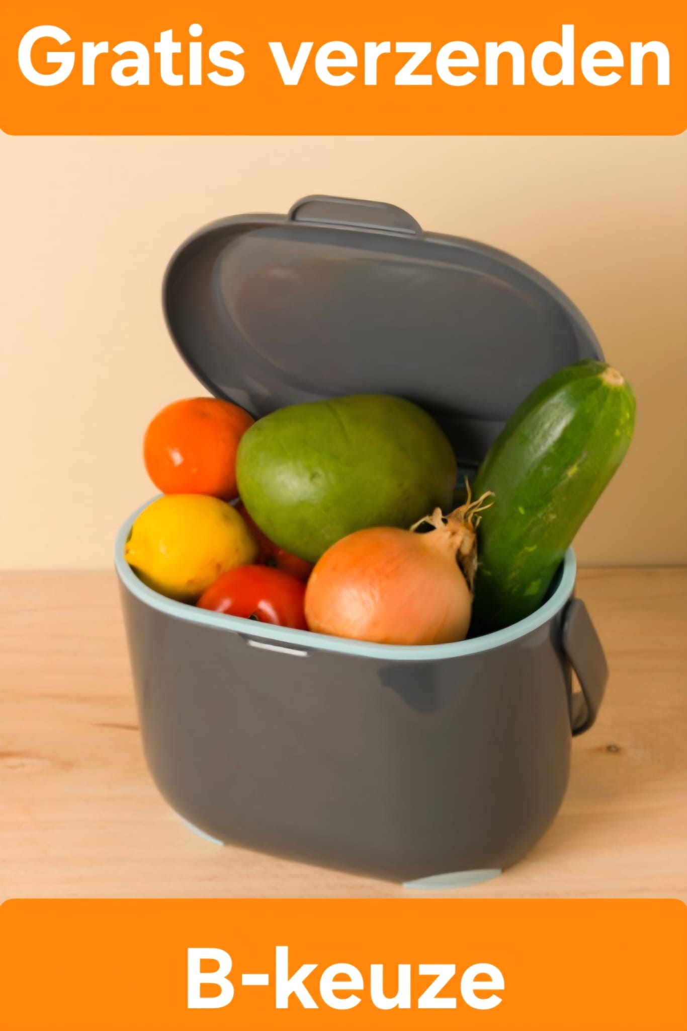 # B Keuze - Compost Caddy GFT afvalbakje - losse binnenemmer - grijs / aqua - GRATIS verzenden # B Keuze - Compost Caddy GFT afvalbakje - losse binnenemmer - grijs / aqua - GRATIS verzenden