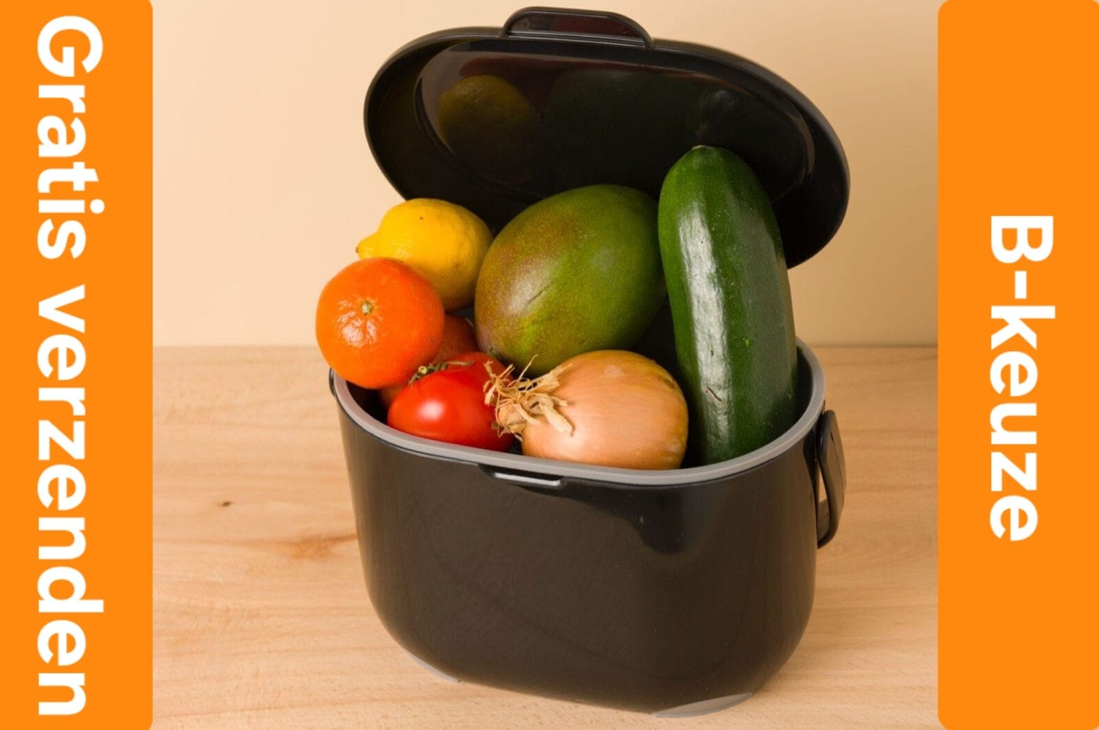 # B Keuze - Compost Caddy GFT afvalbakje - losse binnenemmer - zwart / grijs - GRATIS verzenden # B Keuze - Compost Caddy GFT afvalbakje - losse binnenemmer - zwart / grijs - GRATIS verzenden
