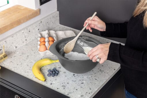 Beslagkom, mengkom en vergiet 2 in 1.
